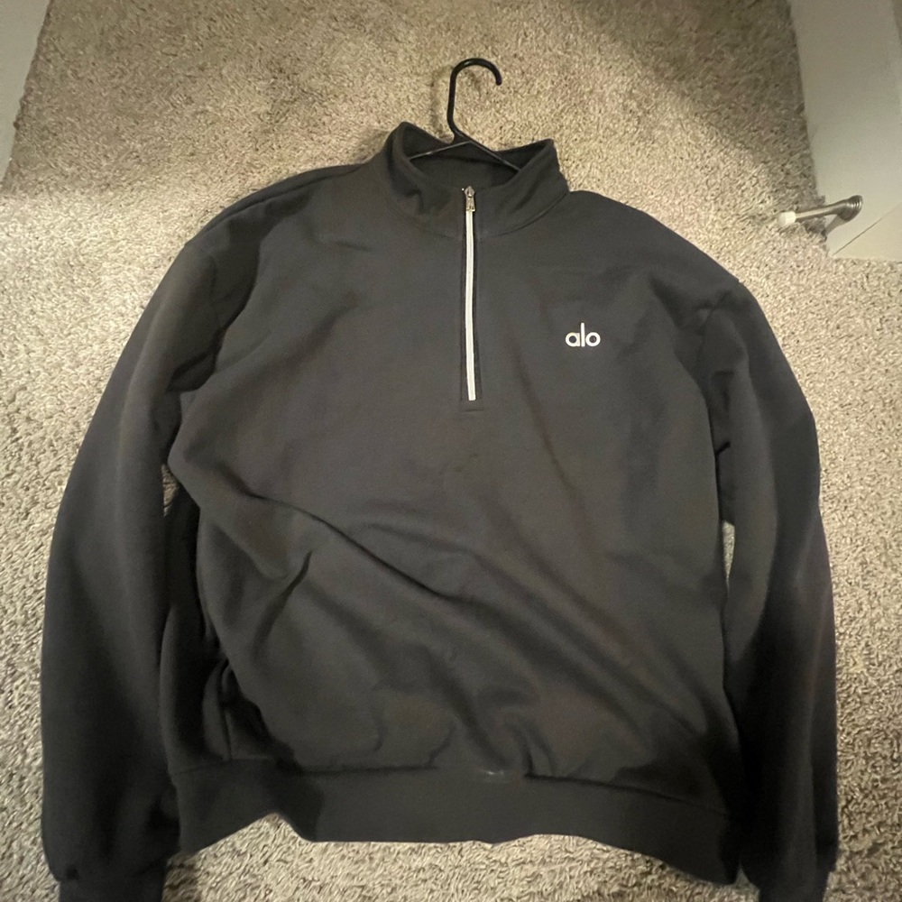 ALO Yoga Men's Dark Gray Zip-Up Sweater